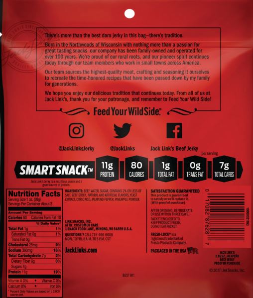 Jack Link’s Beef Jerky, Jalapeño – 2.85 oz