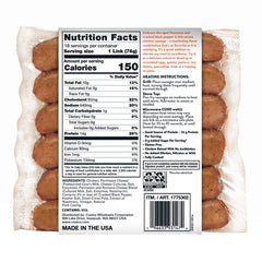 Kirkland Signature Parmesan Black Pepper & Parmesan Chicken Sausage, 3 lbs (48 oz)