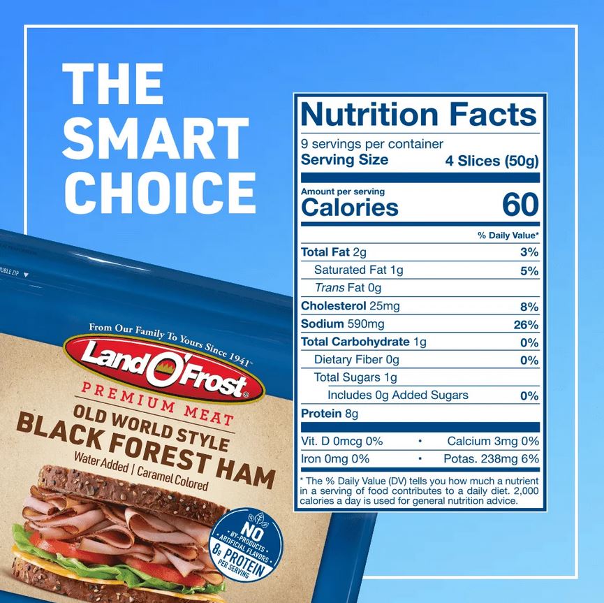 Land O' Frost Black Forest Ham – 1 lb (16 oz)