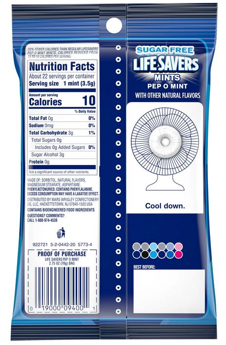 Life Savers Pep-O-Mint Breath Mints Hard Candy – 2.75 oz