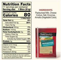 Sargento Sliced Muenster Cheese – 8 oz