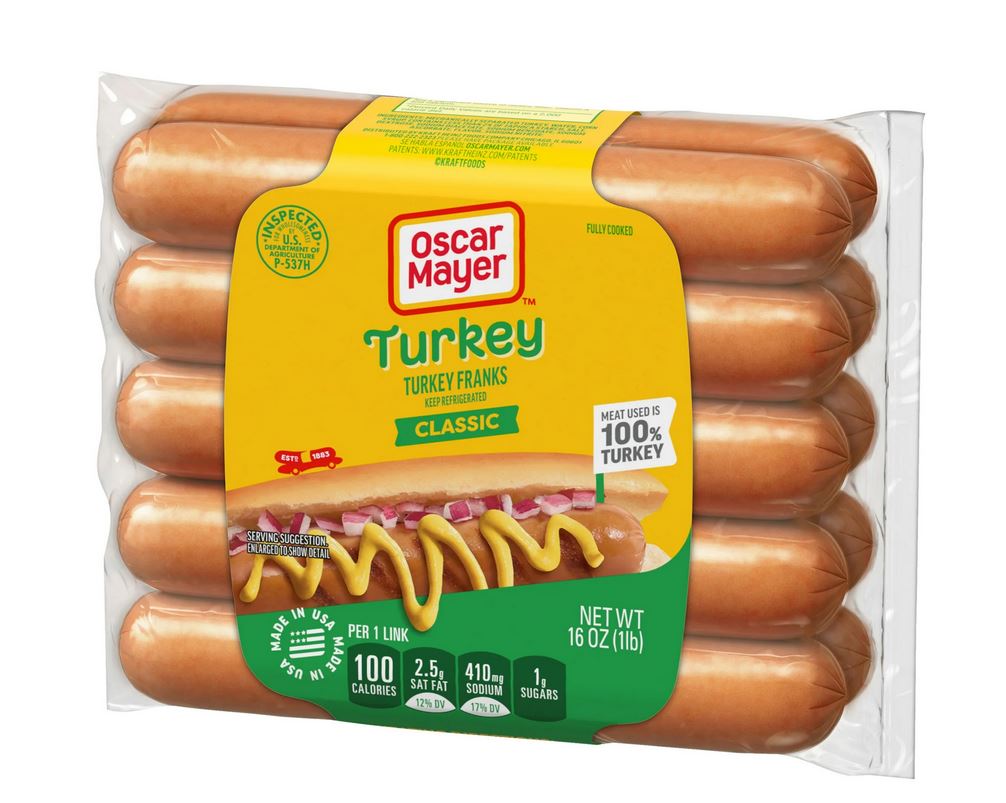 Oscar Mayer Turkey Uncured Franks Hot Dogs, 10 ct – 16 oz