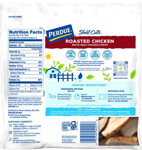 Perdue Short Cuts Roasted Chicken Breast Strips – 8 oz