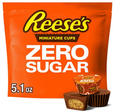 Reese's Zero Sugar Miniatures Chocolate Peanut Butter Cups Candy Bag - 5.1 oz