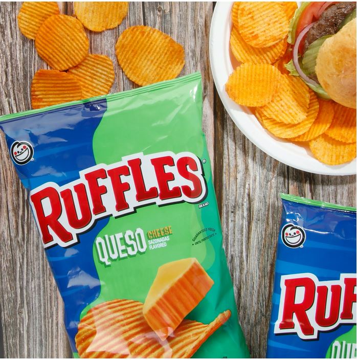 Ruffles Potato Chips Queso Cheese Flavored – 8 oz
