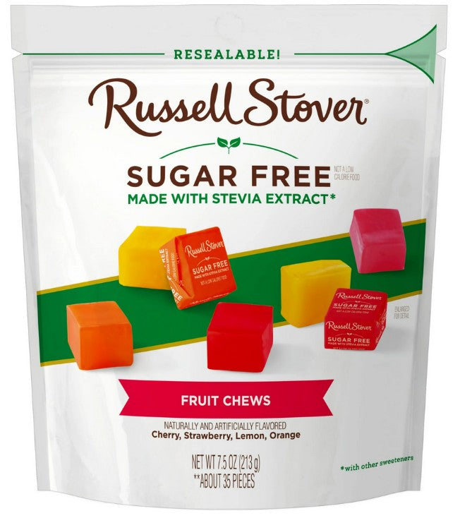 Russel Stover Sugar Free Fruit Chews Candy, 7.5 oz. bag