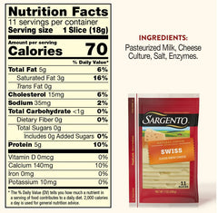 Sargento Sliced Swiss Cheese – 7 oz