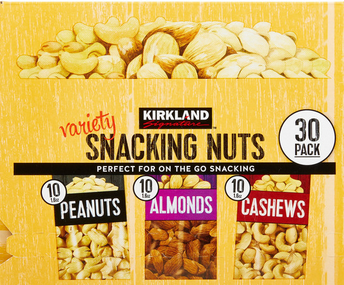 Kirkland Signature Snacking Nuts, Variety Pack, 1.6 oz, 30-count - 3 lb (48 oz)