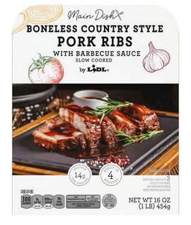 Boneless Country Style Pork Ribs with Barbecue Sauce - 16 oz