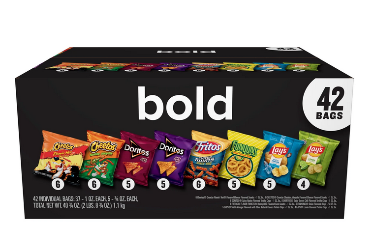 Frito-Lay Bold Mix, Variety Pack Chips, 42 pk. 3 lb 2 oz (40.75 oz)