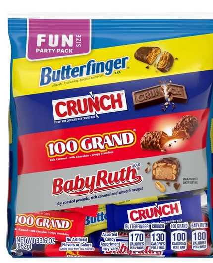 Butterfinger, Crunch, Baby Ruth And 100 Grand, Fun Size 32.6 Oz