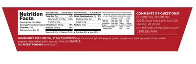 Cuisine Solutions Sliced Grass-Fed Beef Sirloin – 22 oz