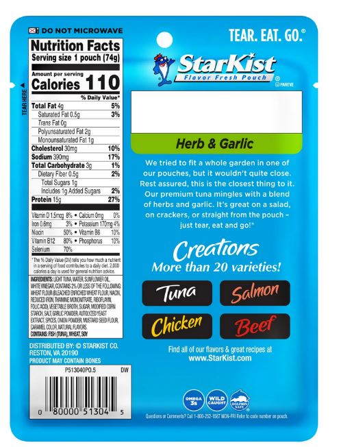 StarKist Tuna Creations, Lemon Pepper – 2.6 oz