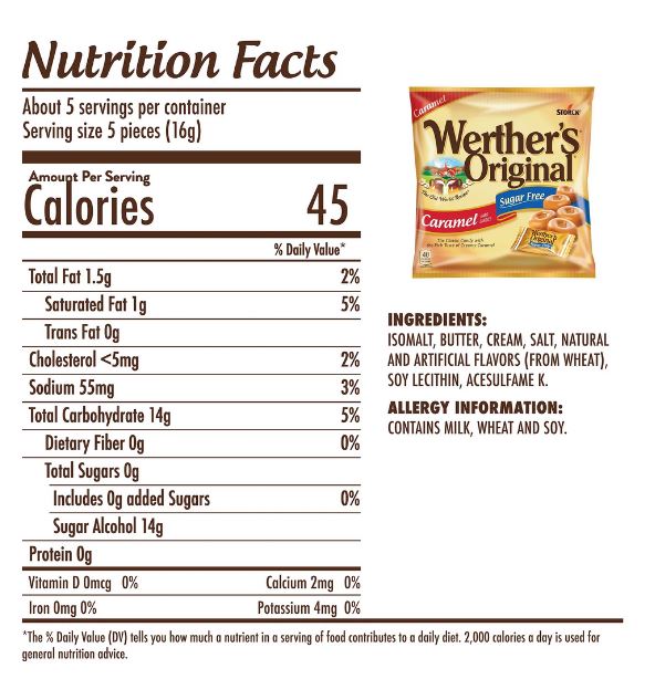 Werther’s Original Hard Sugar Free Caramel Candy – 2.75 oz