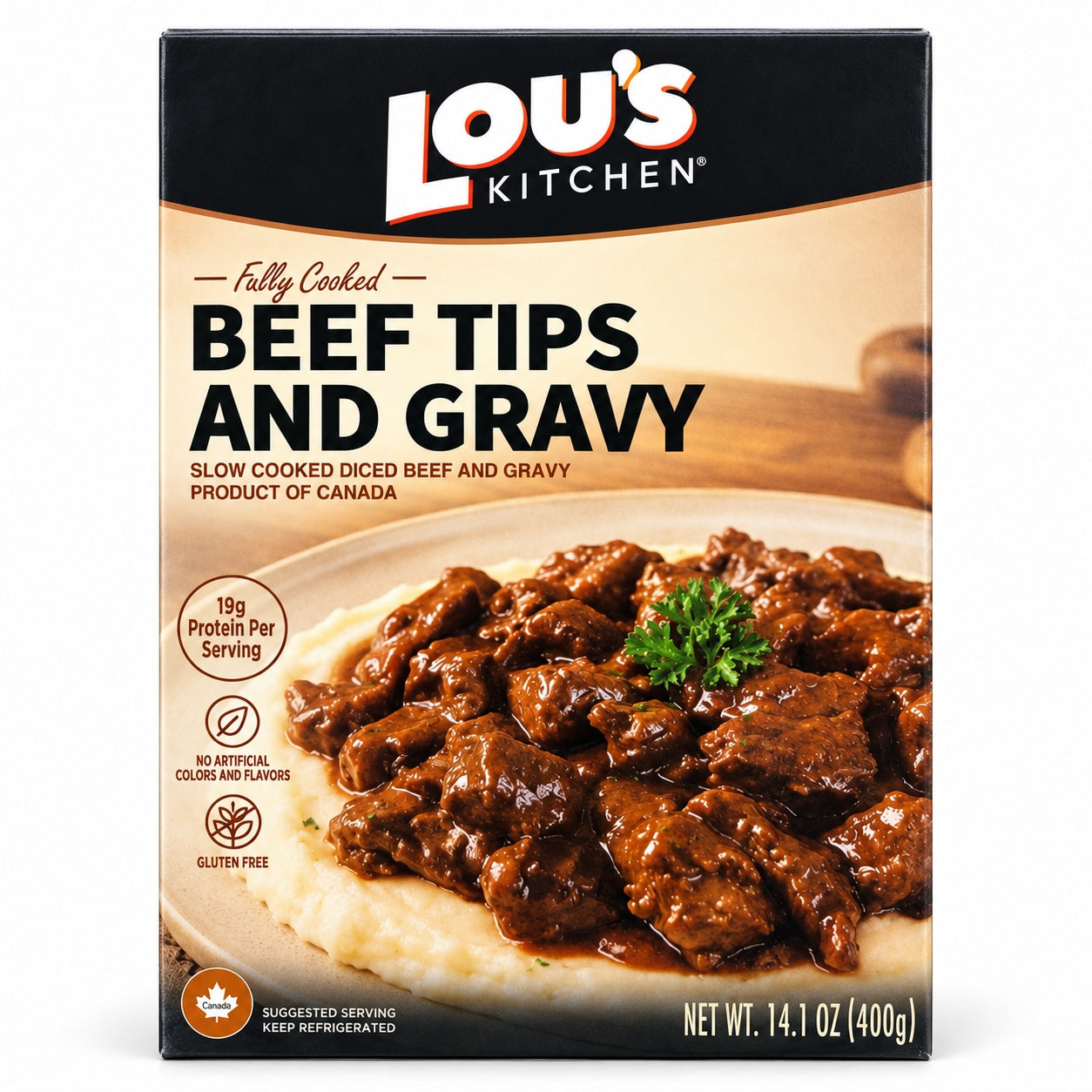 Lou's Kitchen Fully Cooked Beef Tips and Gravy - 14.1 oz