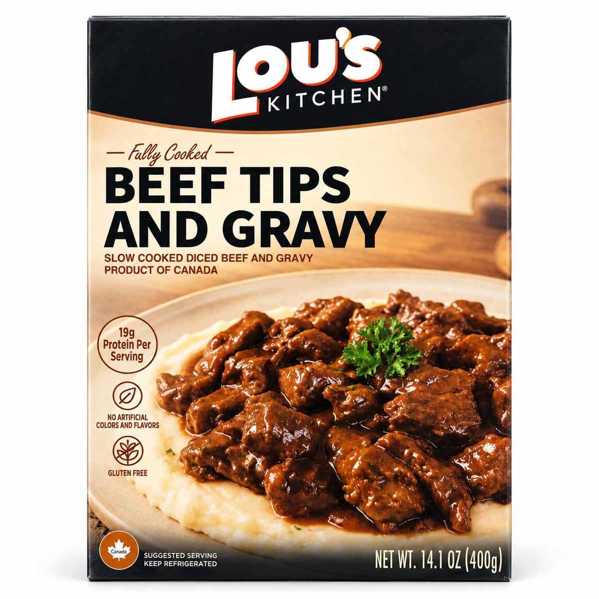 Lou's Kitchen Fully Cooked Beef Tips and Gravy - 14.1 oz