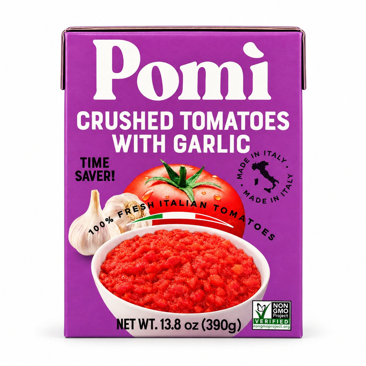 Pomi Crushed Tomatoes with Garlic - 13.8 oz